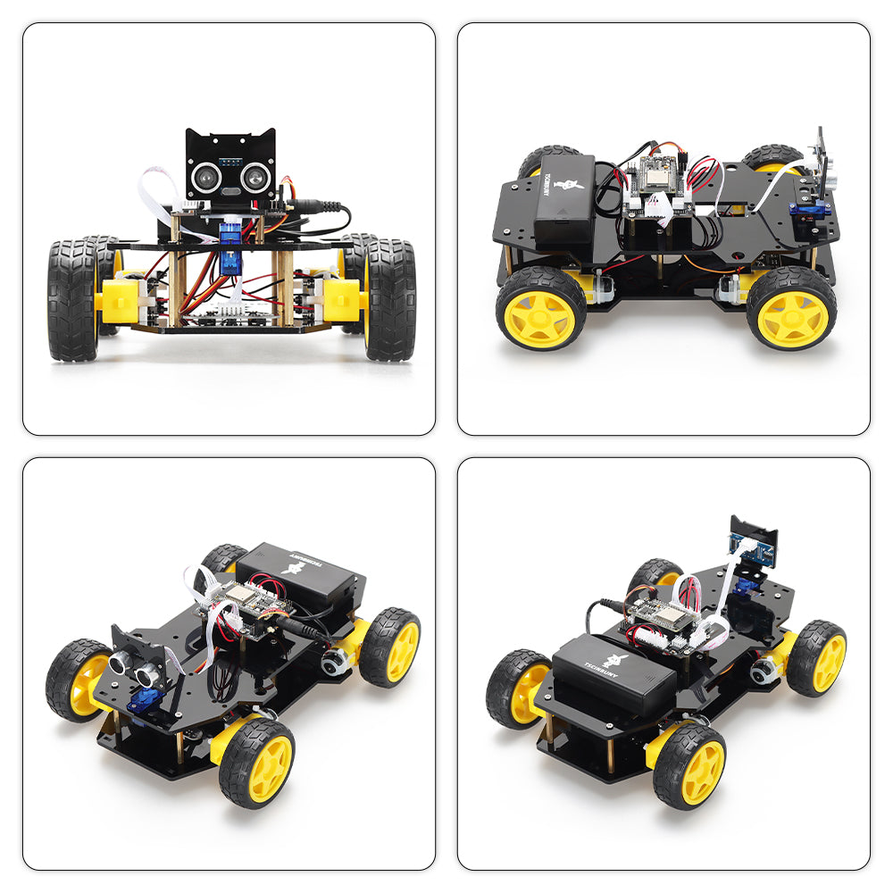 Tscinbuny ZYC0212 Smart Robot Car Kit with Rubber Wheels & Basic Functions – ESP32-WROOM32 Development Board Educational Robot for Arduino Learning