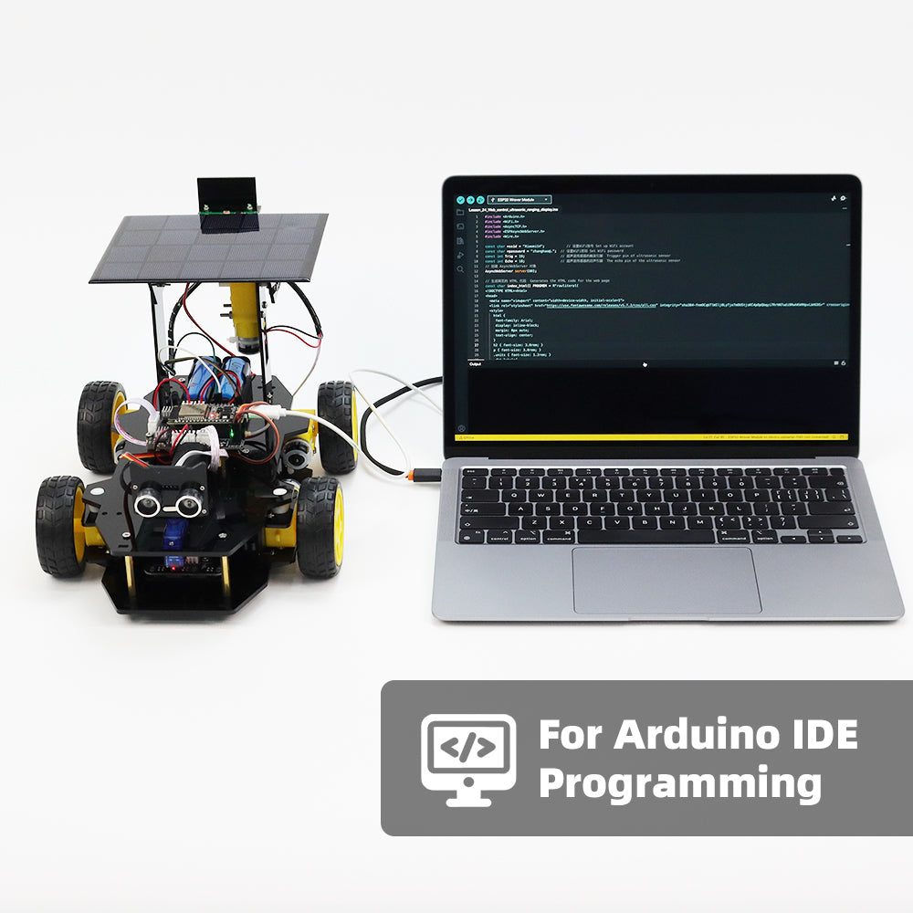 Tscinbuny ZYC0214 Smart Robot Car Kit with Ackermann Wheels & Solar Function – ESP32-WROOM32 Development Board Robot for Arduino Projects