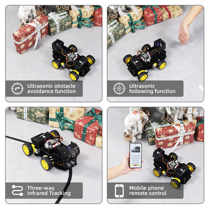 Tscinbuny ZYC0215 Smart Robot Car Kit with Wireless Ackermann Wheels – Camera Car featuring ESP32-WROOM32 Development Board for Arduino Learning