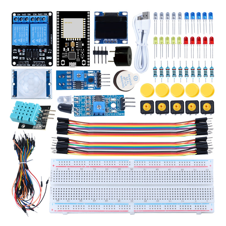 Tscinbuny ZYE0001 Starter Kit with ESP32 ESP-32S Board – Wi-Fi IoT Programming Kit for DIY Electronics & STEM Education