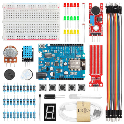 ZYE0008 Starter Kit with 328P Controller & ESP8266 WiFi Module – DIY Electronics Learning Kit for Arduino STEM Education Projects