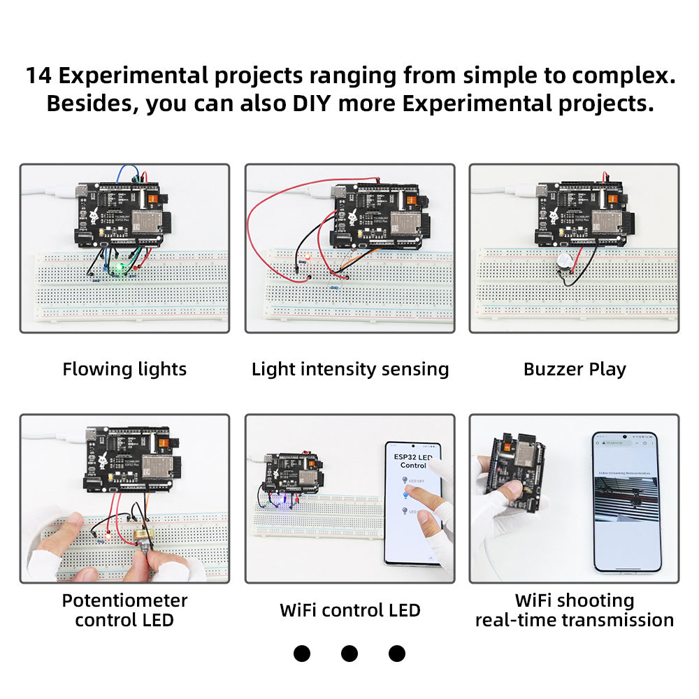 Tscinbuny ZYE0012 Starter Kit with ESP32 PLUS Development Board – AI IoT Learning Kit for Arduino STEM Education Projects