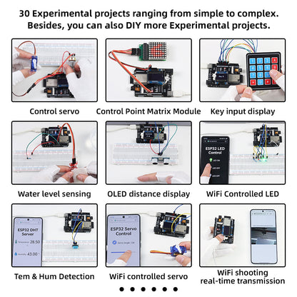 Tscinbuny ZYE0014 Starter Kit with ESP32 PLUS & OLED Display – Complete DIY STEM Electronics Kit for Kids & Arduino Education