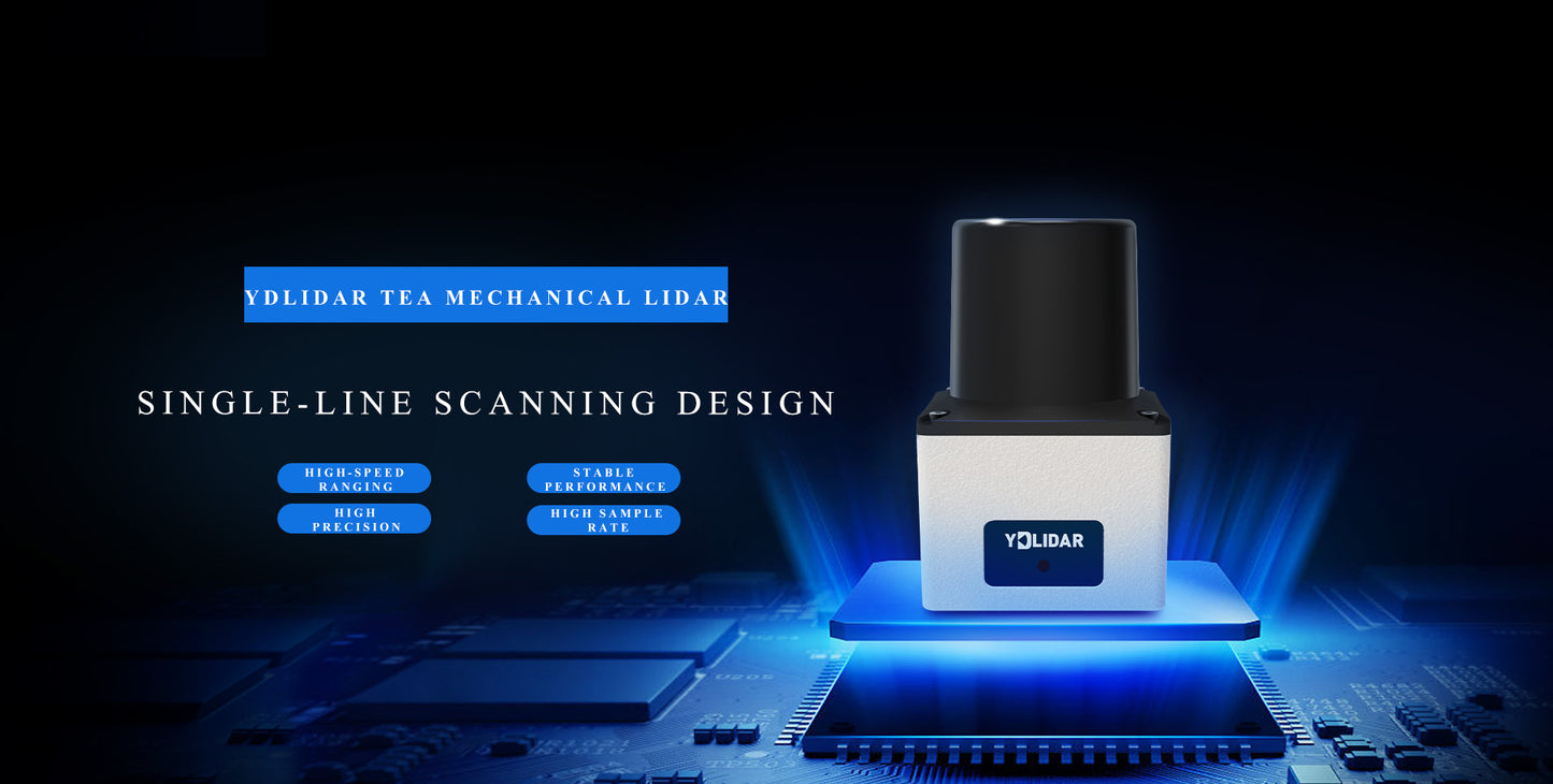 YDLIDAR TEA 2D LiDAR for Robotics & Automation – 30kHz, 30Hz, 300° FOV, IP65, 25m range