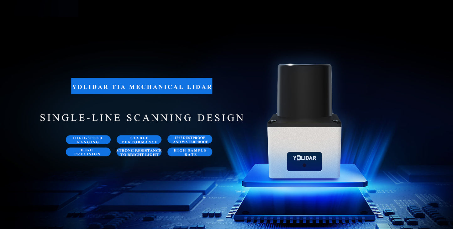YDLIDAR TIA-H LiDAR for Robots & Automation – 300kHz, 200° FOV, IP65 Industrial Design