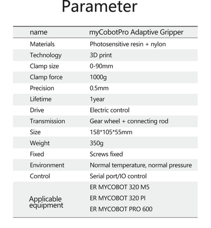 myCobot Pro Adaptive Gripper (Black&White) For myCobot 320, myCobot Pro 630