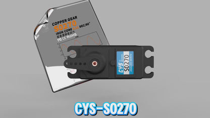 Micro Servo CYS-S0270 Unisex RC Micro Iron Core Robot Car with Metal Gear Servo 27g 3.5kg Torque Battery Connector CNC Case