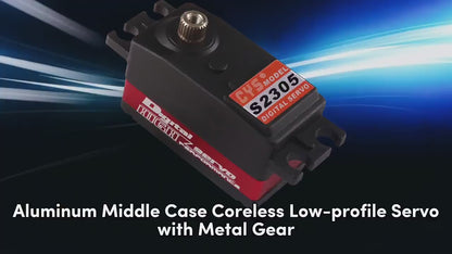 RC Car Servo CYS-S2305 Aluminum Middle Case 5kg Torque Coreless Motor Waterproof Digital Low-profile Servo with Titanium Gear for 1/10 RC Drift Car