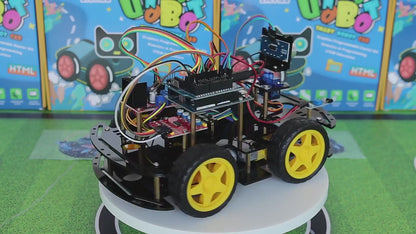 Tscinbuny ZYC0043 Smart Robot Car Kit with 4WD Drive System – DIY C/C++ Programmable STEM Educational Robot for School & Maker Projects