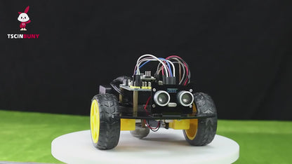 Tscinbuny ZYC0055 Smart Robot Car Kit with 2WD Ultrasonic Obstacle Avoidance – Factory Open-Source Programmable Starter Kit for Arduino Learning